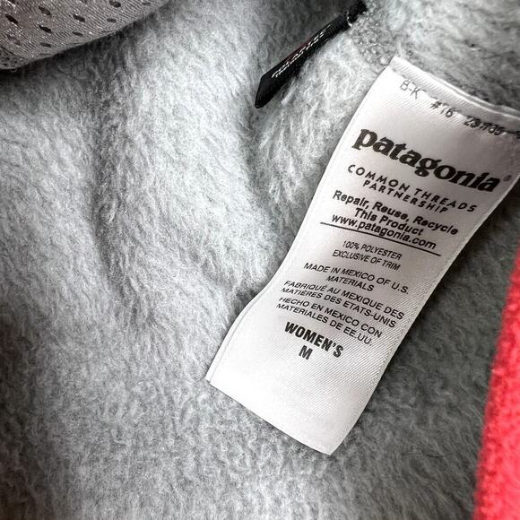 Patagonia Women's Re-Tool Vest Zip Up Fleece Gray Pink Pockets Fuzzy MEDIUM - Picture 4 of 6